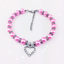Load image into Gallery viewer, Jeweled Dog Cat Collar Pearl Necklace