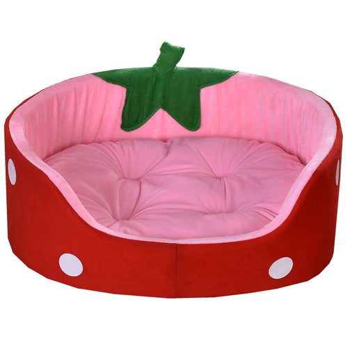 Strawberry Pet Cat Dog Bed Warming